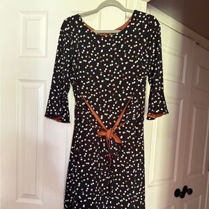 R&K Black and White Polka Dot Midi Dress